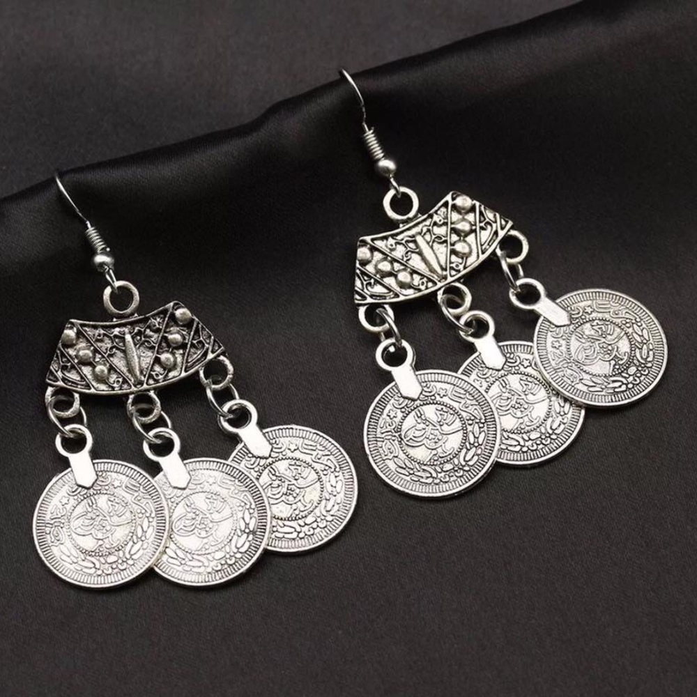 Bohemian Gypsy Turkish Coin Dangle Earrings!!